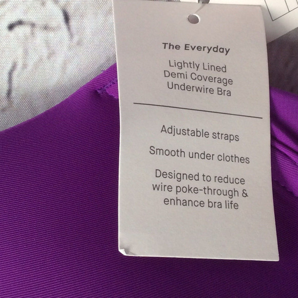Auden The Everyday Bra Womens Size 32B Purple Lightly Lined Underwire Adjustable - Picture 7 of 9